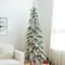 7.5ft. Pre-Lit Flocked Pencil Spruce Artificial Christmas Tree, Warm White LED Lights
